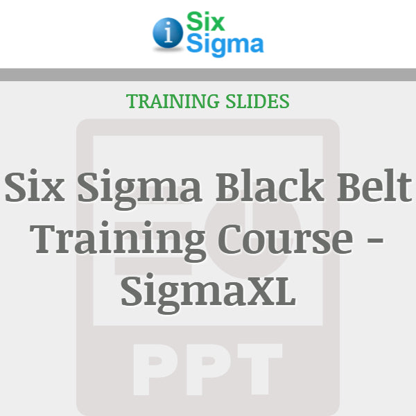 Six Sigma Black Belt Training Course - SigmaXL
