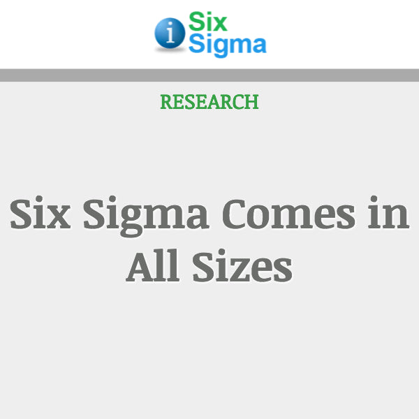Six Sigma Comes in All Sizes